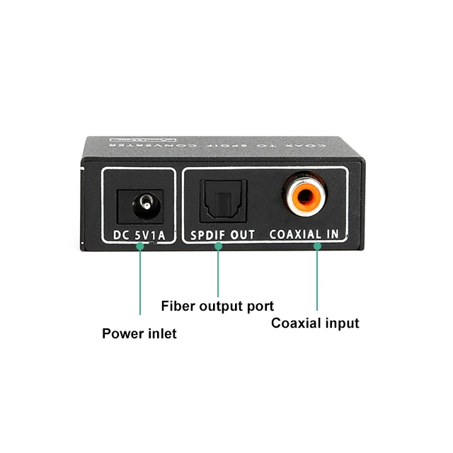 Free sample China Supplier Factory 1 Port Coaxial To Optic Fiber Signal Audio Video Optical Spdif Digital To Analog Converter