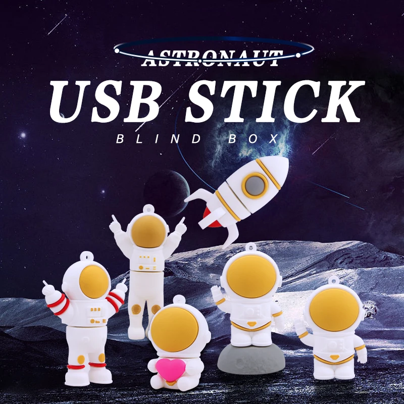 Горячая Распродажа ПВХ usb флэш-накопитель модель астронавтов usb-флэш-накопитель для компьютера 64 ГБ