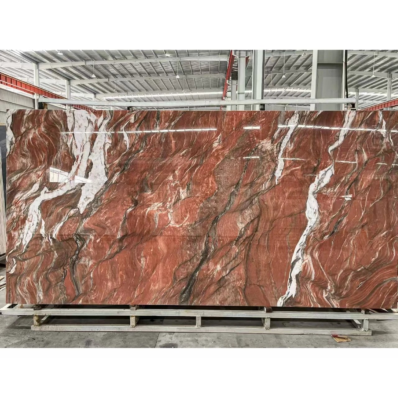 Best-Selling Custom Royal Concubine Red Marble 1600*3200  Sintered Stone for Interior Wall kitchen