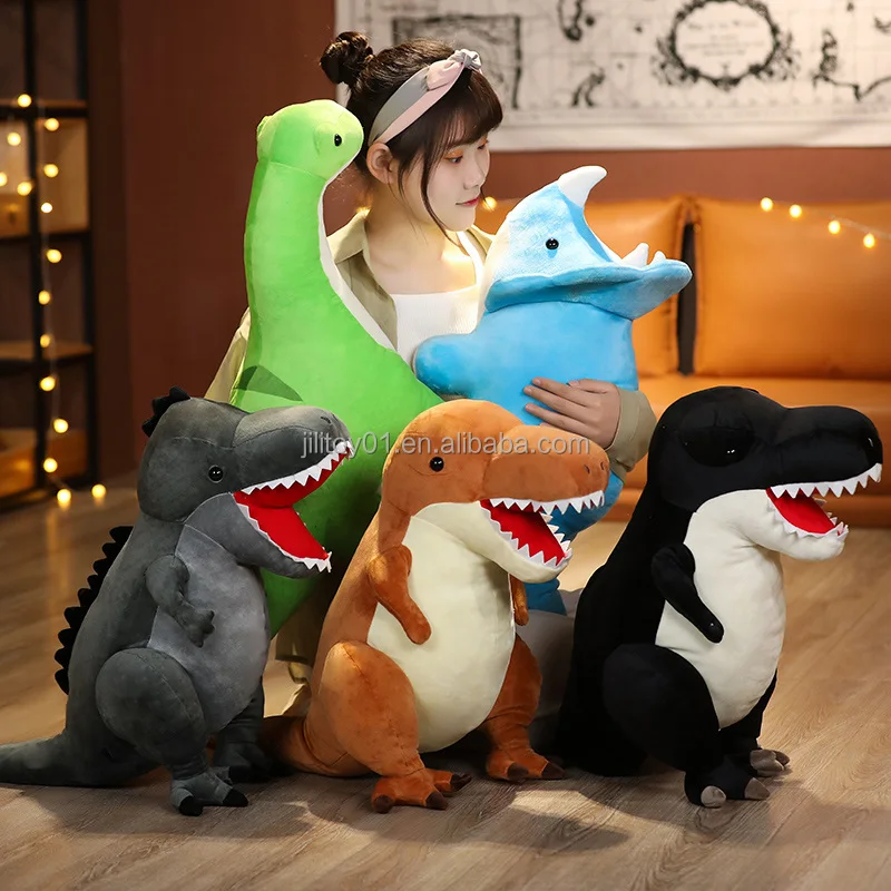 Custom Logo Stffed & Plush Toys Standing Plush Dinosaur Toys Cheaper Price Dinosaur Plush Toy Pillow