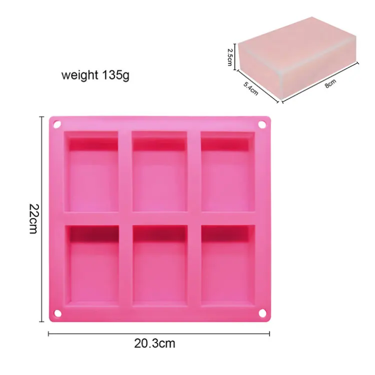 High Temperature and Wear Resistance Soap Freeze Mold Baking Tools Rectangular Silicone Cake Mold