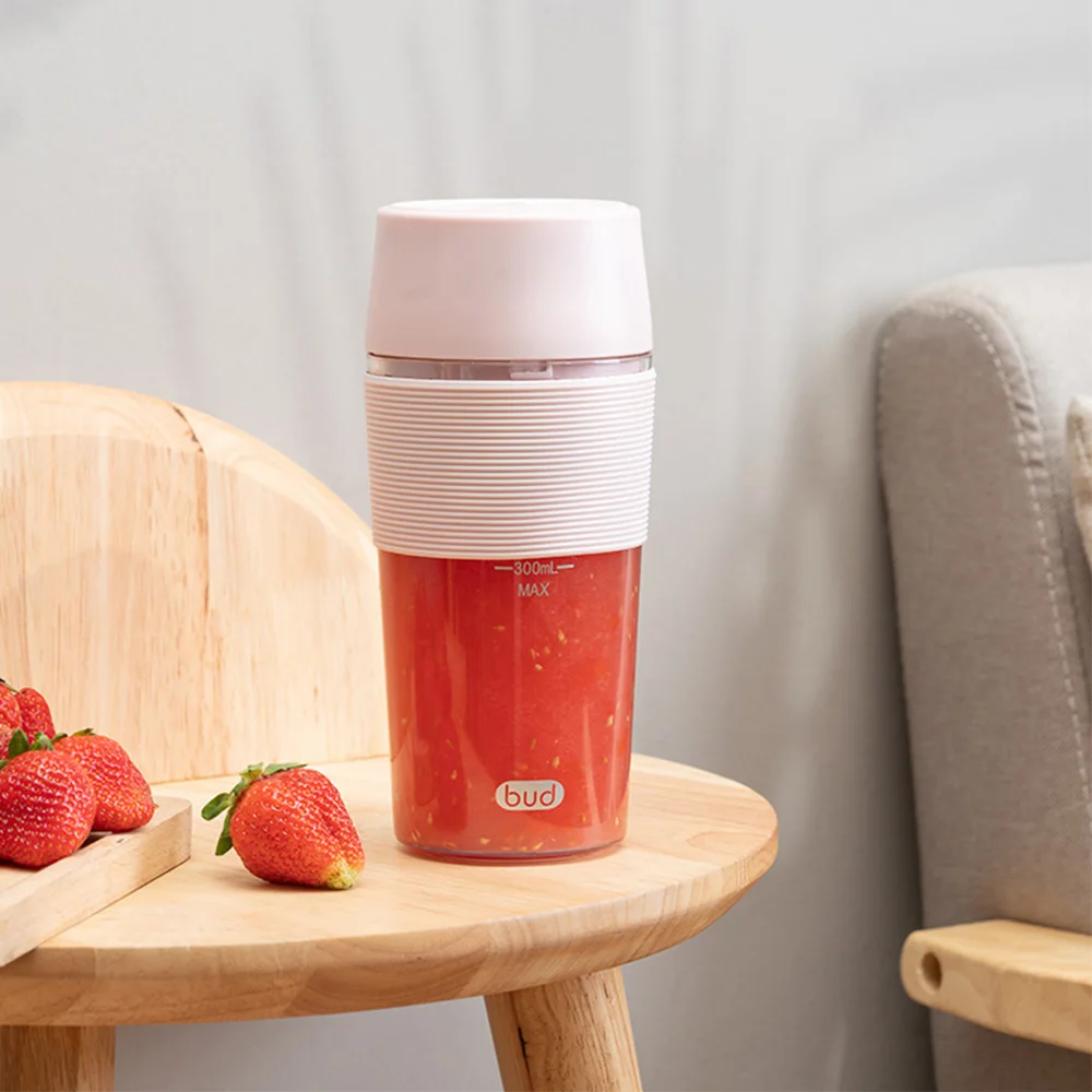 
Newest BUD Portable Automatic 300ML Mini Rechargeable Electric Blender Orange Fruit Juicer for Home Travel 