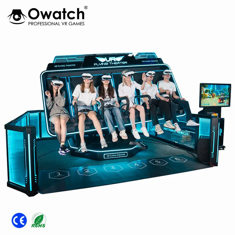6 Seats 9D XD VR Cinema Motion Seat virtual reality flight simulator Platform Dome Theatre Flying Theater