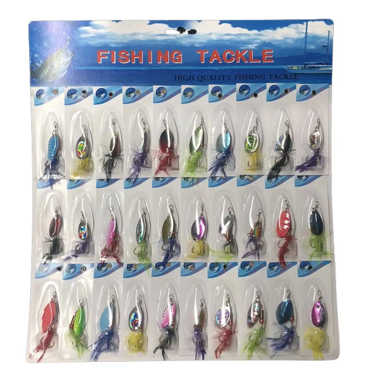 New arrival 30 different kinds of Spinner bait Spoon Fishing Lures Spinner Bait set box
