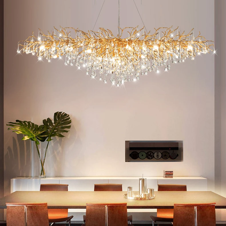 crystal lamp L160 CM Overseas warehousing light fixtures modern drop for dinning room chandeliers ceiling