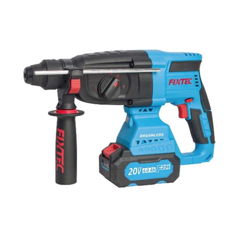 FIXTEC 20V Brushless Electric Hammer Drill 4 Functions 26mm SDS Plus Rotary Hammer Drill Machine