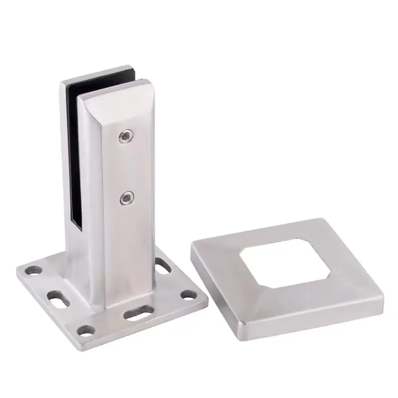 High Quality Balustrade Frameless Glass Railing Fittings Stainless Steel Swimming Pool Glass Fixing 316 Mirror Square Spigot