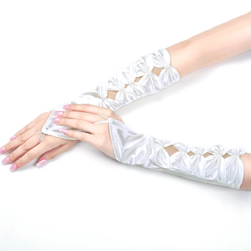 
Свадебные перчатки с крючком относится к шнурку бабочки вышитые бусины женская свадебная Длинная атласная Свадебная перчатка с рукавом 