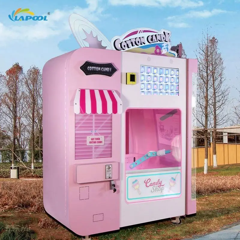 New Product Food Truck Flower Vending Flovent Maker Full Automatic Cotton Candy Floss Machine