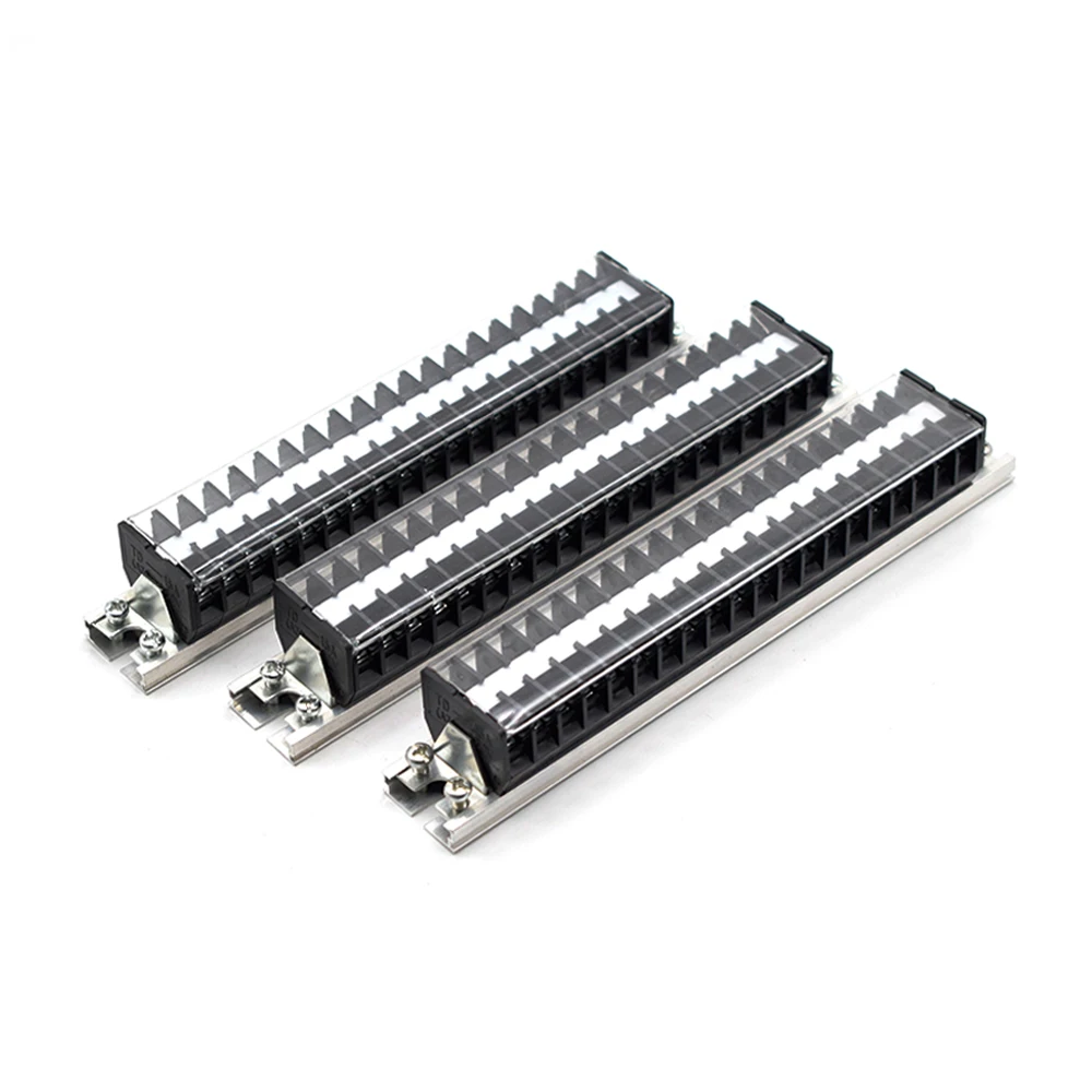 WaveTopSign Rail Terminal Block Connector Current 15A Voltage 600V 20-Position Terminal Block Wire Cross Section 1.5mm2