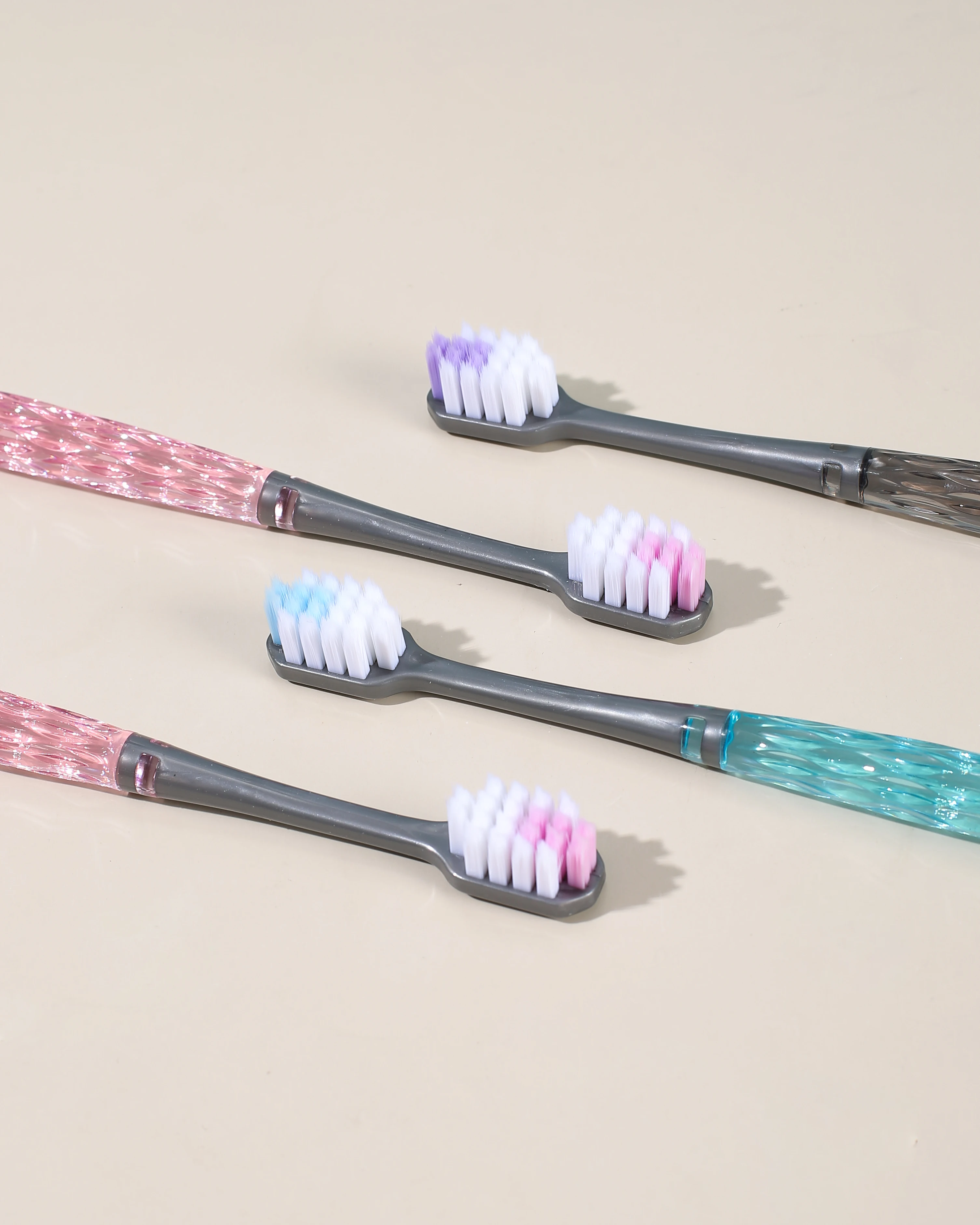 Internet sensation coloured soft-bristled gum care adult home use high value superb crystal diamond toothbrush
