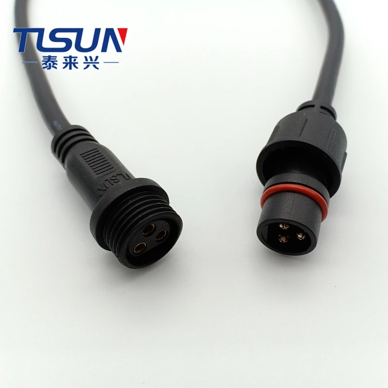Водонепроницаемый Штекерный и гнездовой кабель 3x20awg 2517 3pin водонепроницаемый разъем
