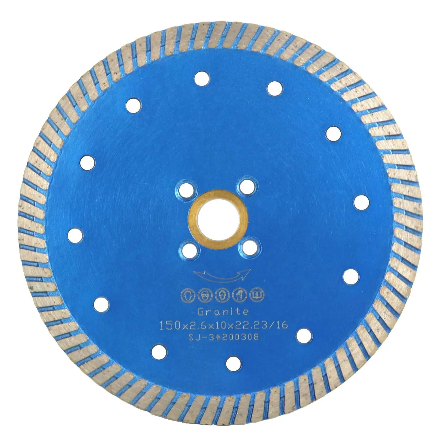 Hot Press 6 Inch Dry Continuous Rim Cutting Granite Marble Diamond Saw Blade with 7/8 Inch Arbor