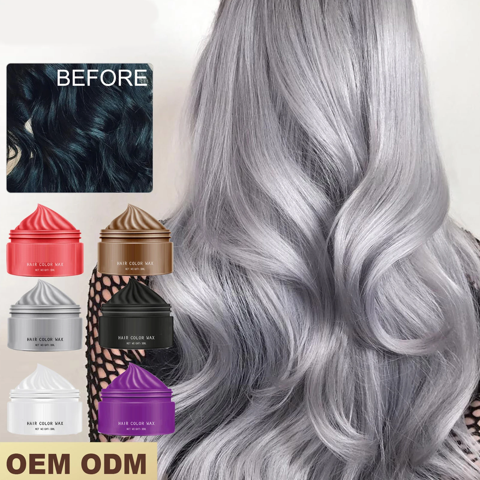 Color Hair Disposable Hair Color Wax Dye One-Time Molding Paste Hair Dye Wax Mud Cream