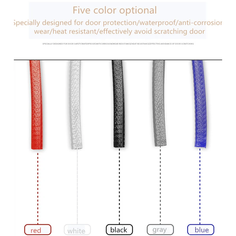 Universal 5m Car Door Anti Collision Strip With Steel Disc Bumper Trim Edge Scratch Protector Strip Sealing Guard Decora Styling