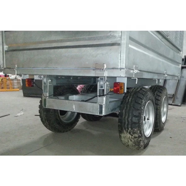 
CE 4 wheels Tractor Hydraulic Dump Trailers /Farm Equipment tipper trailer with motor pump suit tractor atv utv 