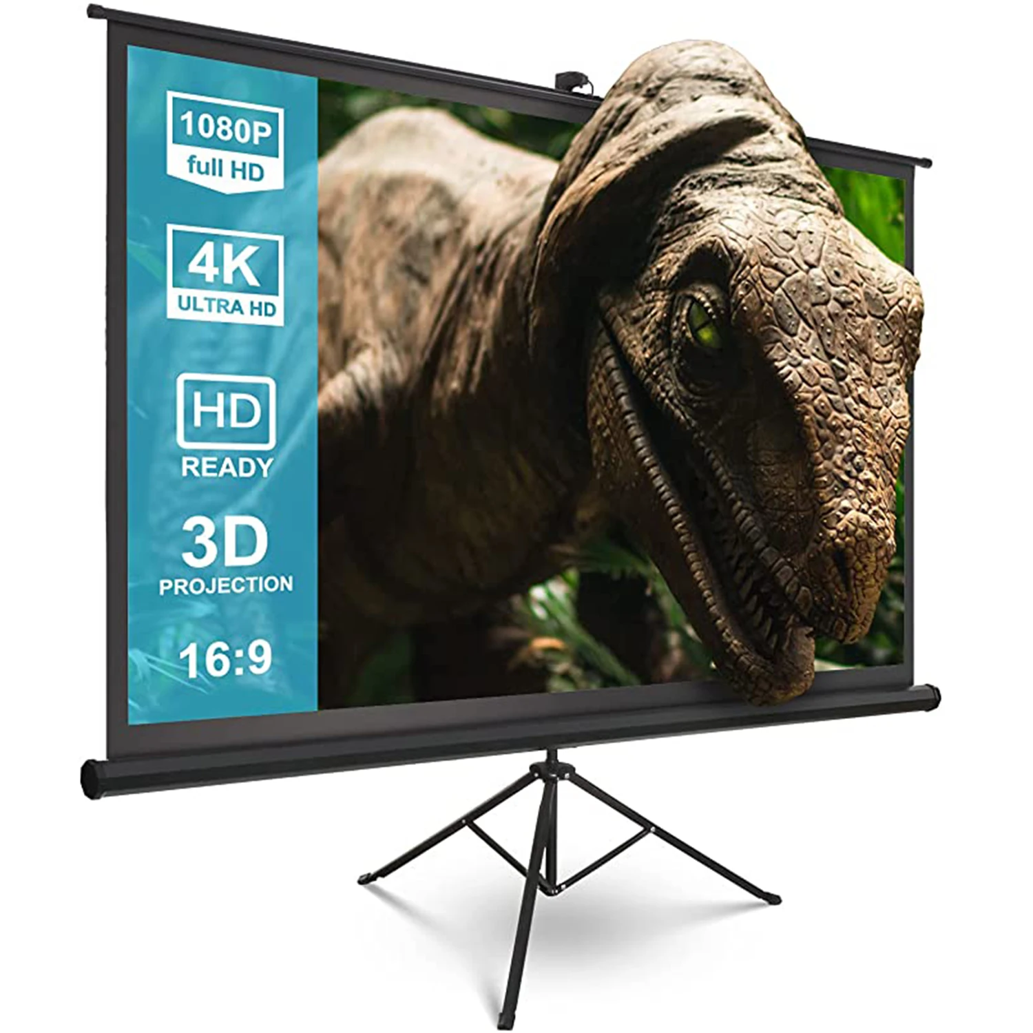 New in 2021 - FUture100-inch 16:9 HD 4K морщин сумка для переноски Портативный проектор в помещении и на открытом воздухе штатив экран