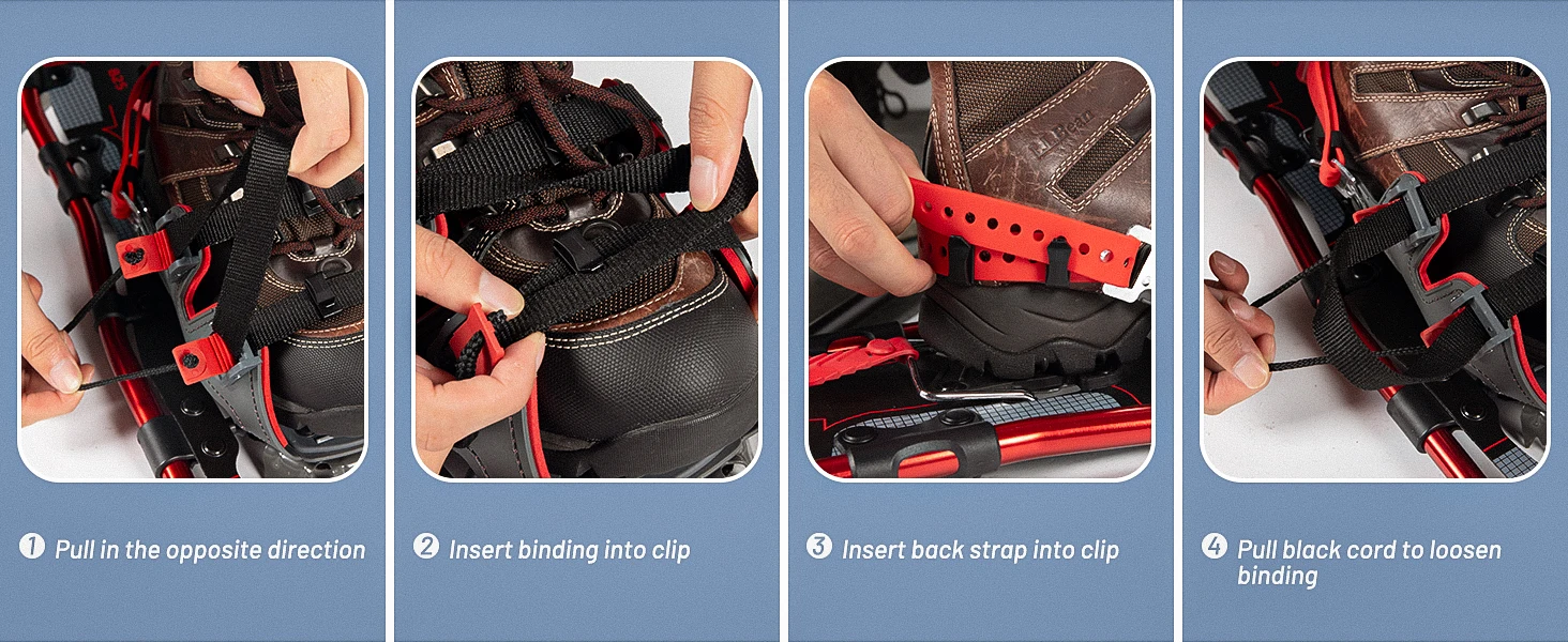 Plastic and Aluminum Snowshoes with One-pull Binding  Hiking Snowshoes for Adults Youth