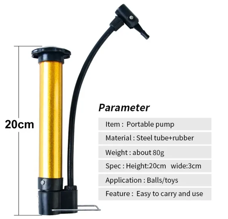 For ball air hand bike pump with inflation Needle bike accessory mini Bicycle Pump Floor pump