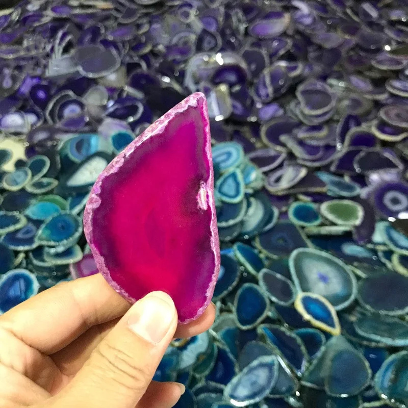 Wholesale agate slice natural crystal little size agate slices for jewelry making