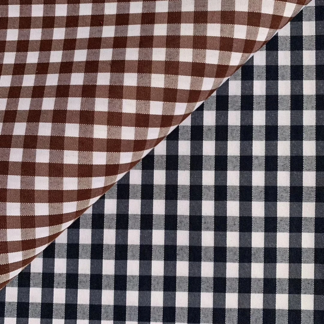 100%polyester yarn dyed check fabric for shirt and lining