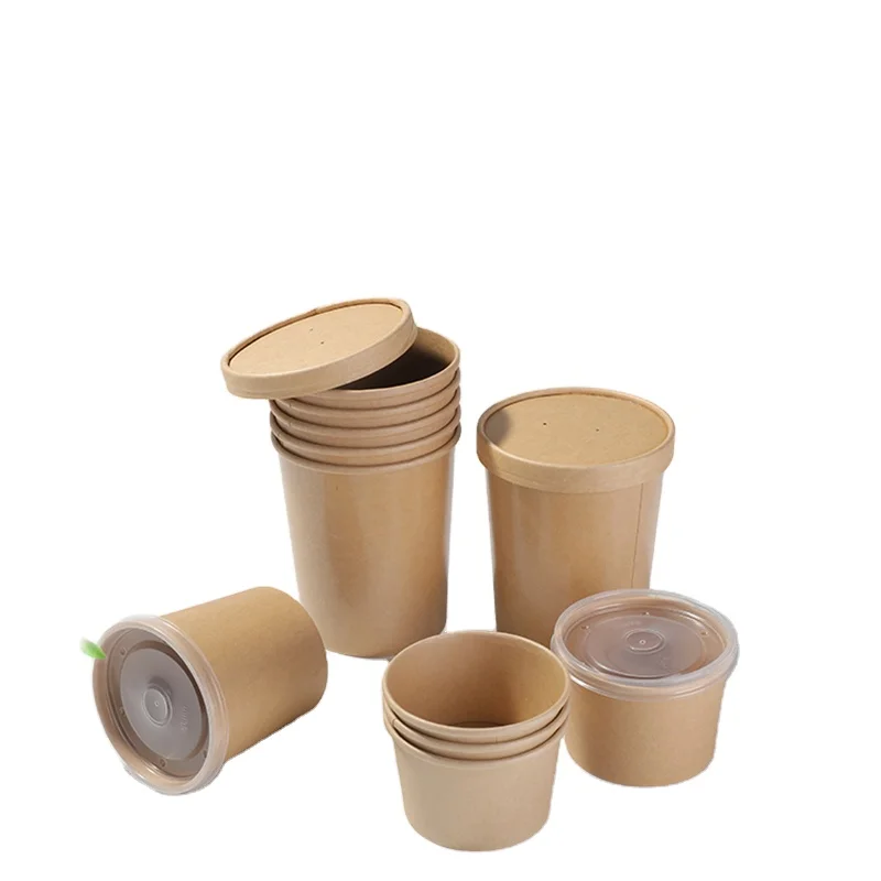 Compostable eco-friendly biodegradable PLA lined paper soup cup