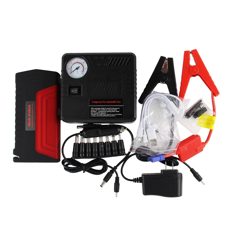 OUSIPU High Quality TM15 Multifunctional Portable Gasoline/Diesel Car Battery Jump Starter Power Bank 12V 50800MA Air Compressor