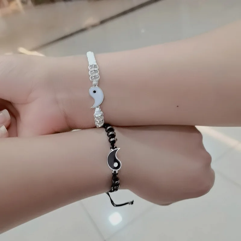 Factory Direct Selling Hot Tai Chi Bracelet Couple Bracelet Handmade Diamond Braided Bracelet