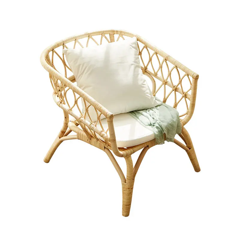 Japanese new design living room furniture sofa chair set Indonesia rope rattan handmade leisure chair
