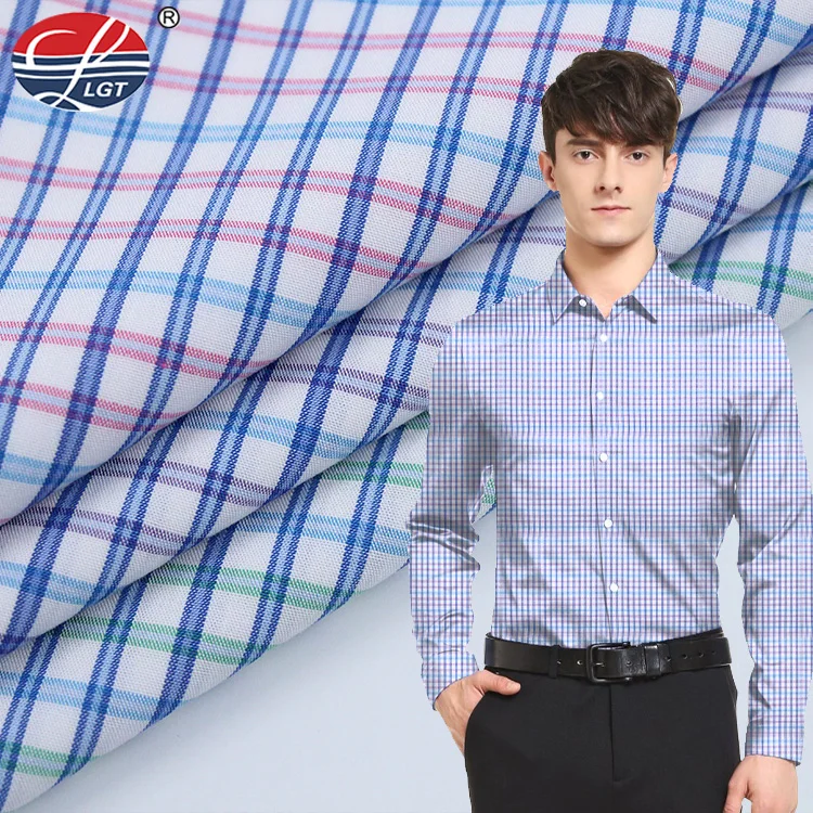 Эко-дружественных бамбука Производители Высокое качество проверить форма рубашка ткань для мужской одежды