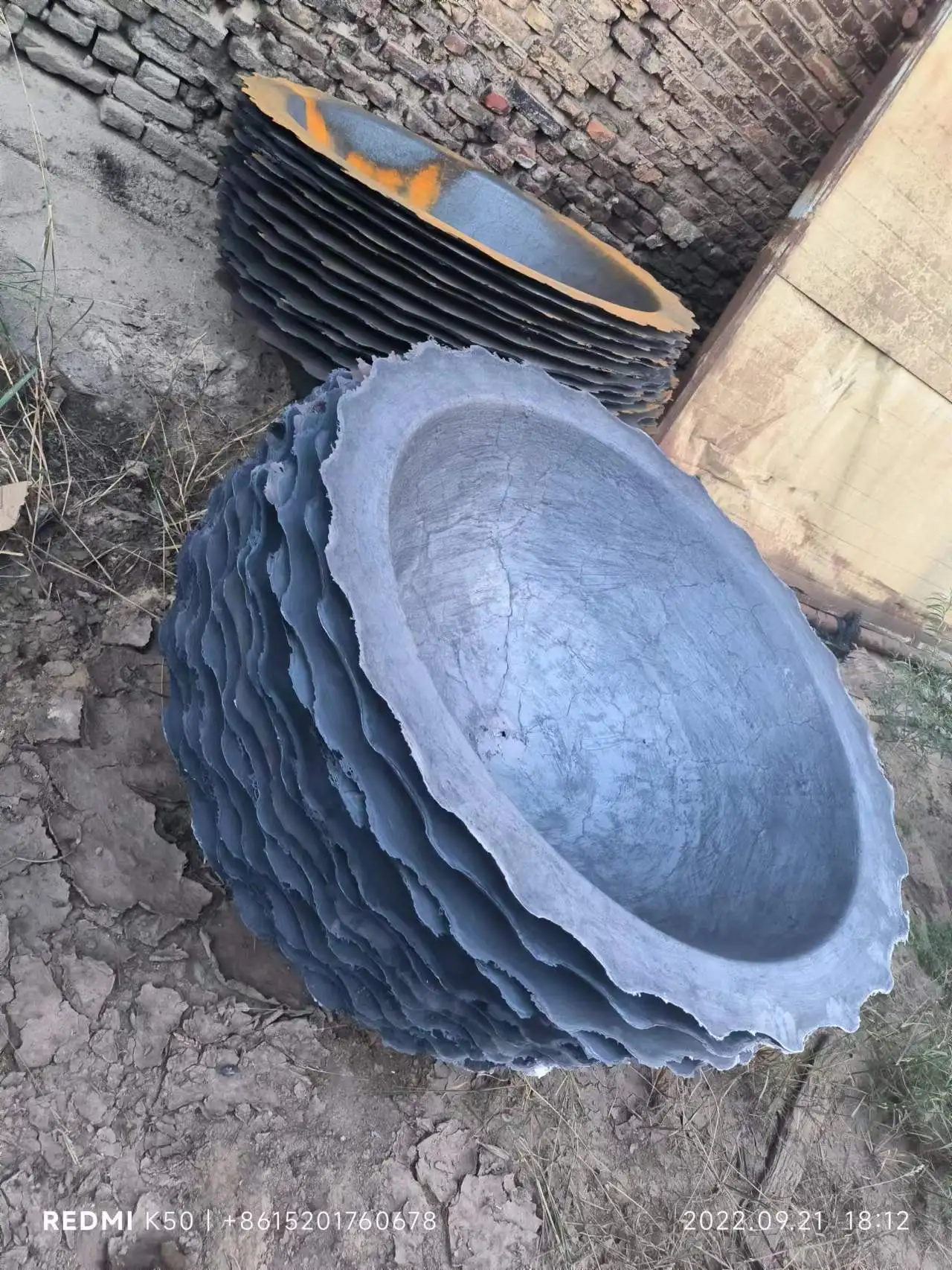 ductile pillar cast iron dustbin garbage bin  flower port fire pit fire ball firepit planet urn antique vintage black painting