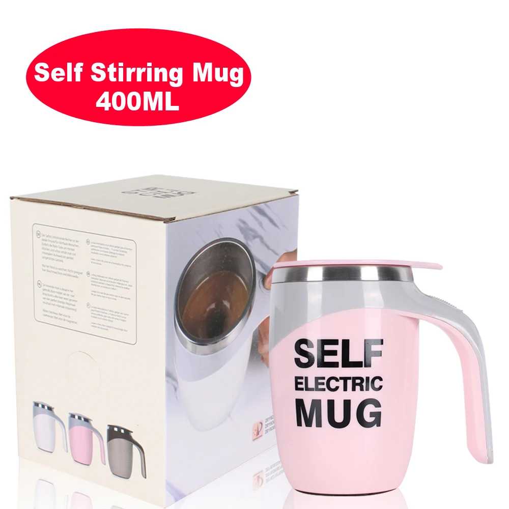 Wholesale OEM stainless steel bateri electric mixing coffee cup automatic magnetic self auto stirring mug
