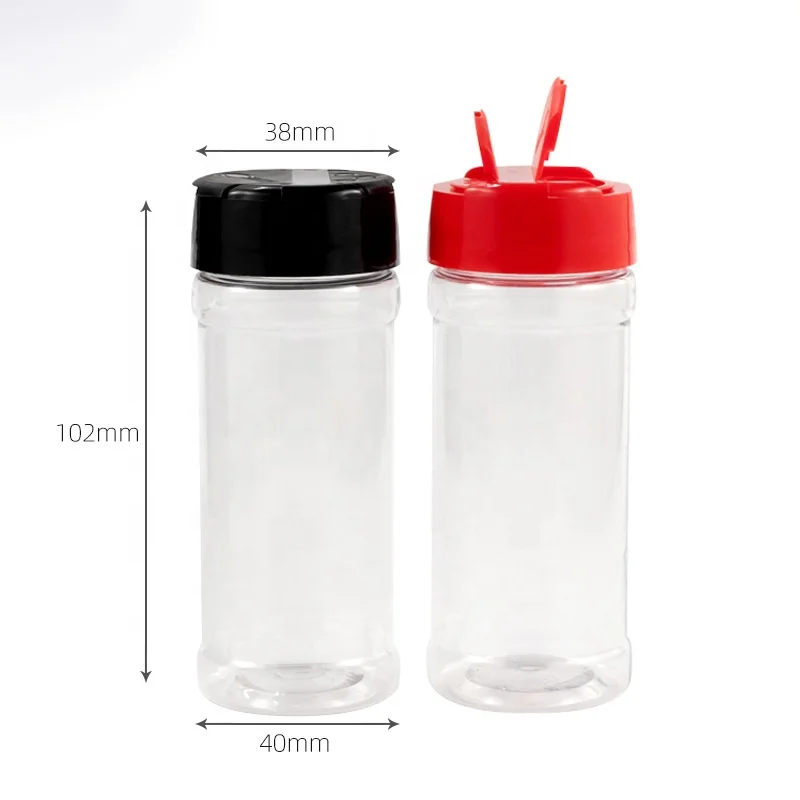 Seasoning Jar with Dual Open Shaker Lid PET Plastic Spice Jar Seasoning Condiment Food Container