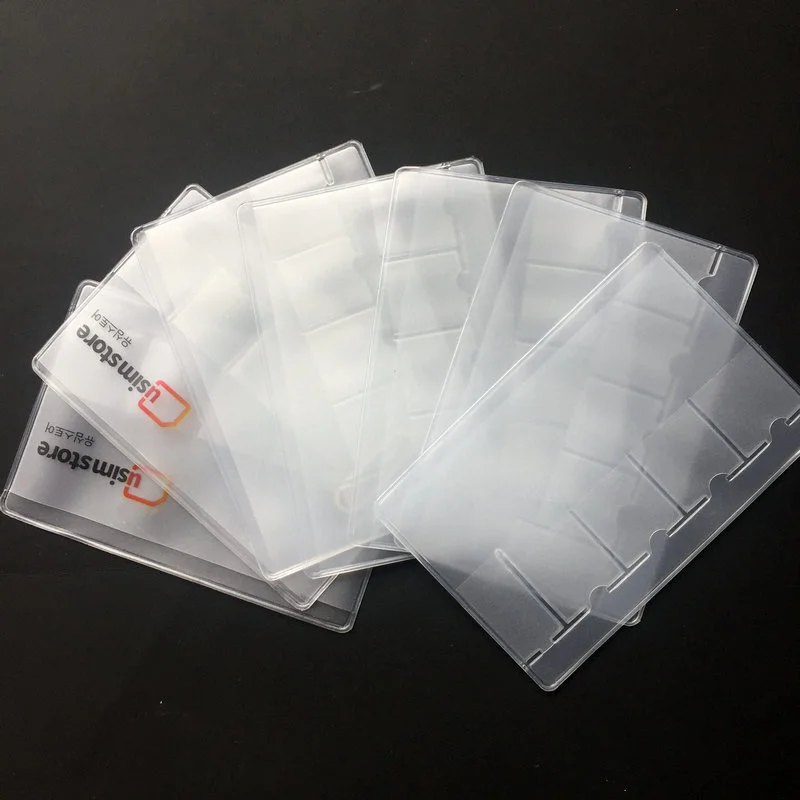 Custom PVC plastic micro sd card case sim card holder with needle