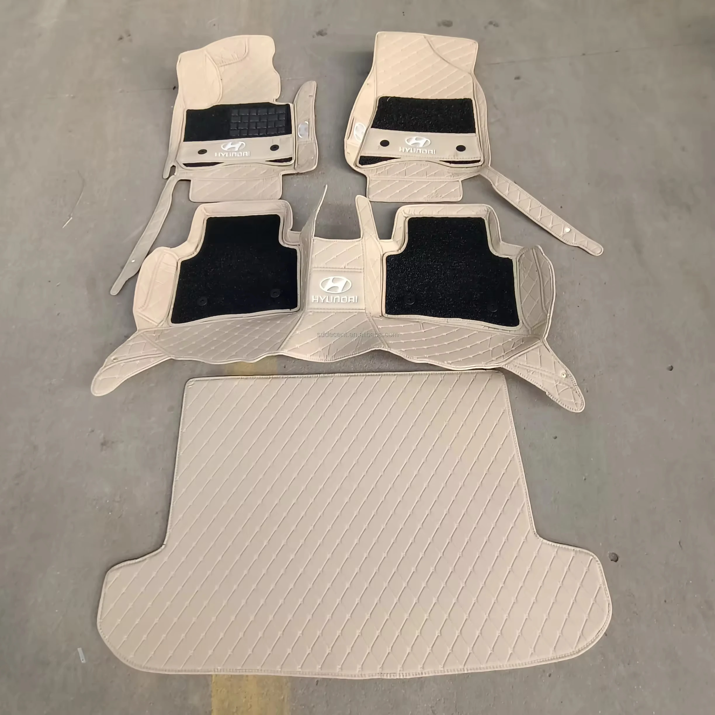 Luxury Diamond Leather 7D Non-Slip Car Floor Mats Custom Fit for Hyundai Tucson 2020