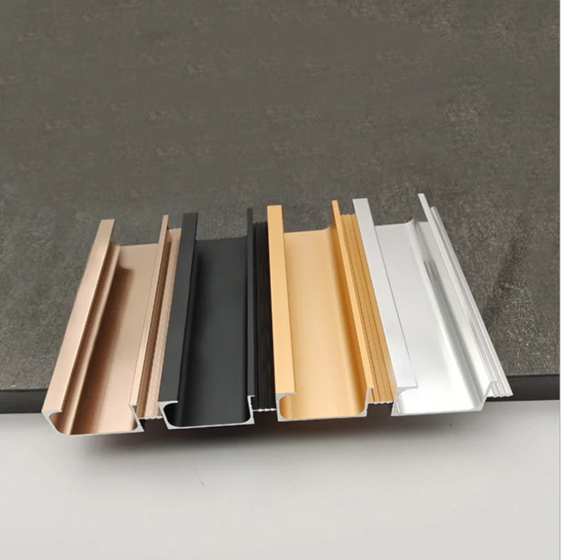 Aluminum Invisible Handle,Modern Minimalist Aluminum Cabinet Handle Pull Black Finger Pulls