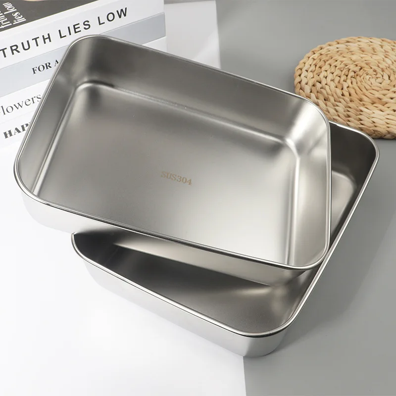 Extra Heavy Stainless Steel Plate With Lid Multifunctional Plate for Hotel Home Tableware Set