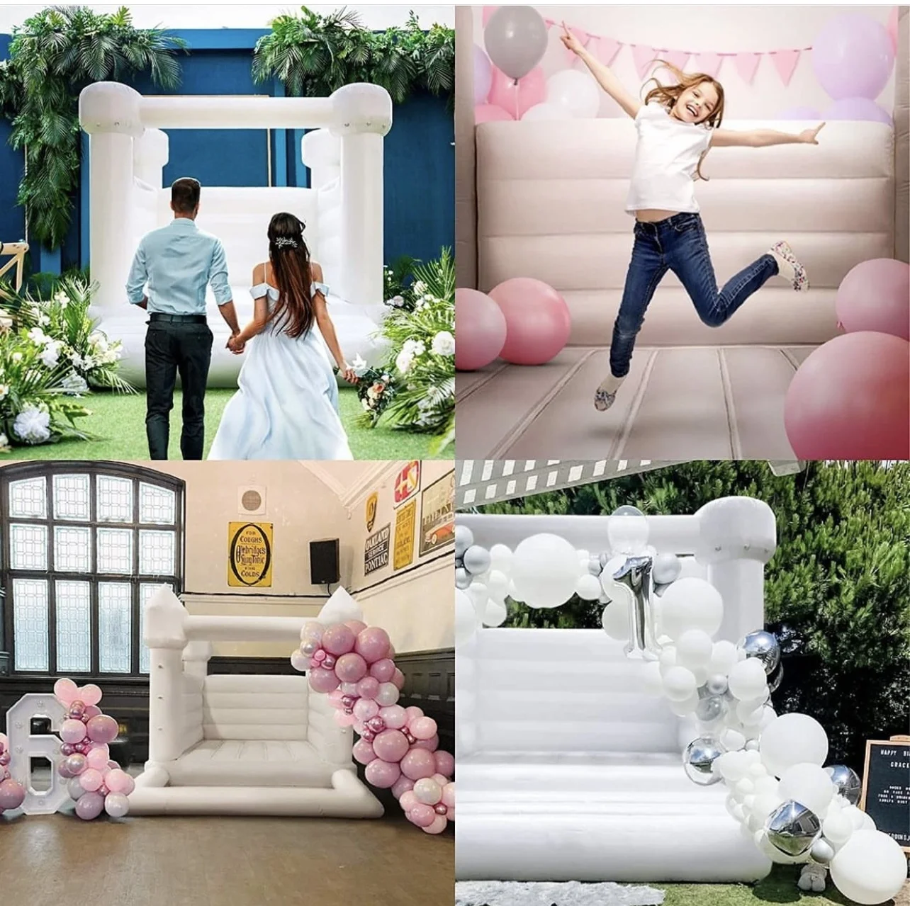 Factory Price Party Jumping White Bouncy Castle Bounce House Inflatable For Wedding