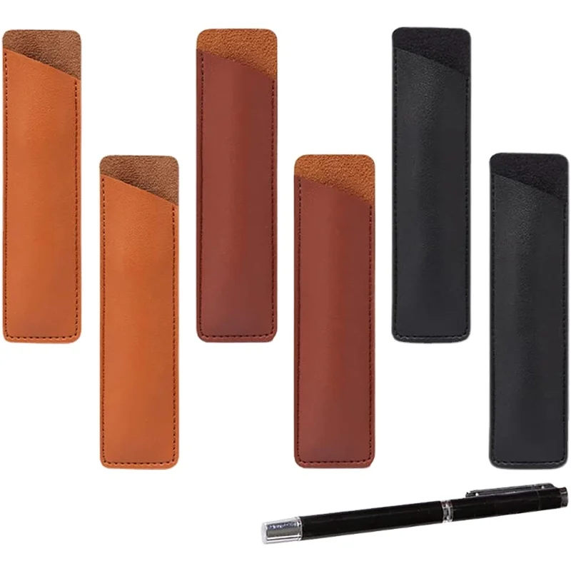 Leather Pen Case Holder,Leather Pencil Holder Pen Protective Sleeve Vintage Pens Pouch Portable Handmade Pencil Case
