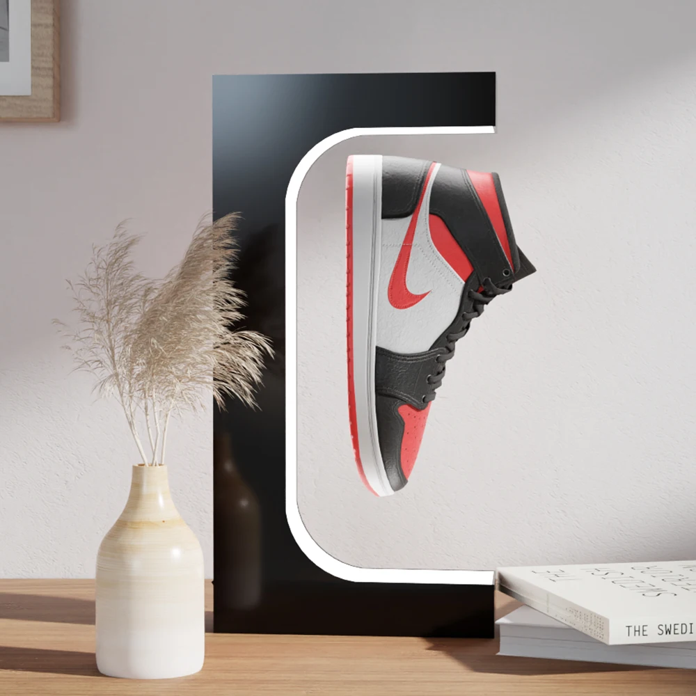Levitation Shoes Display Magnetic Floating Shoe Display Rack Acrylic Hiking Shoes Display Racks with LED Light