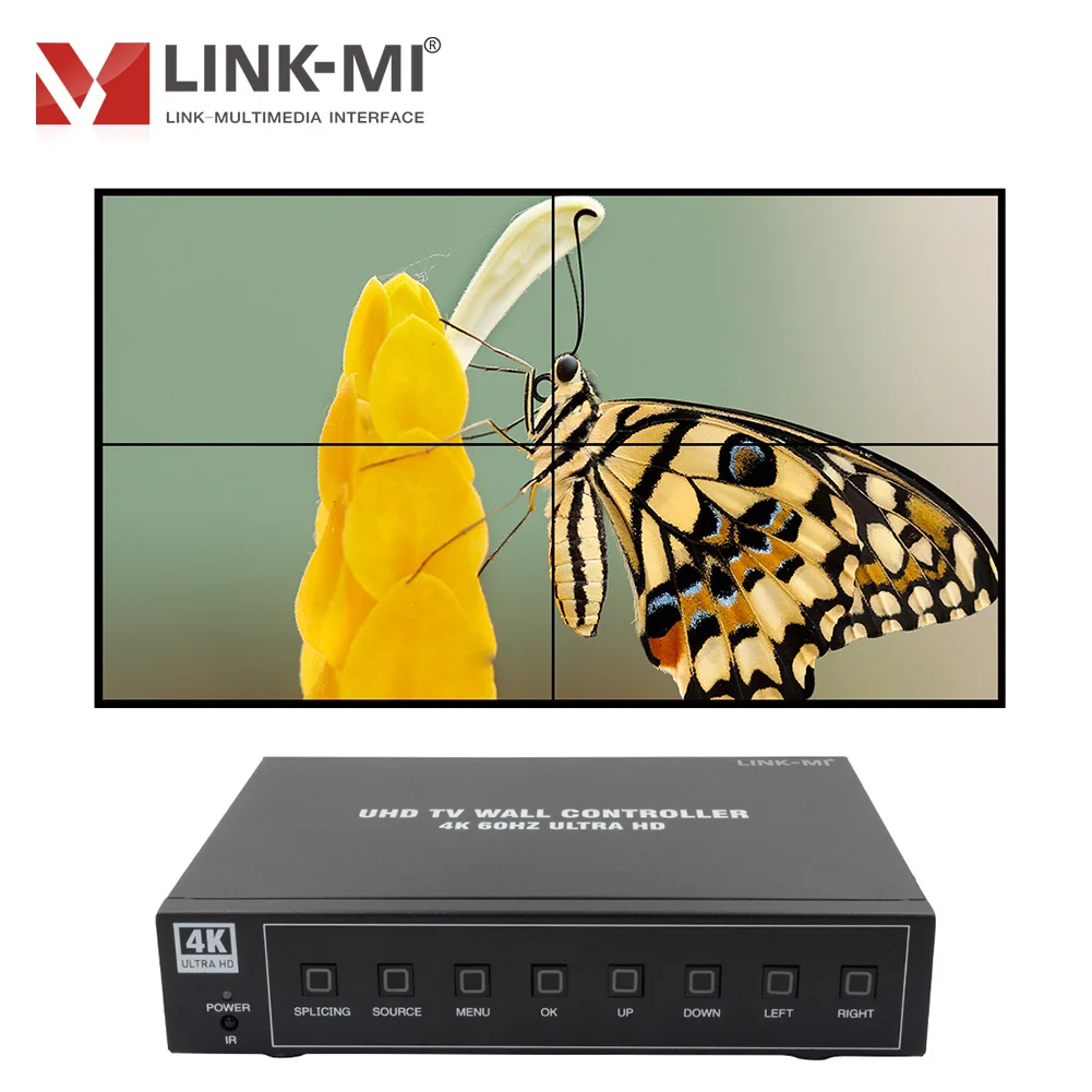 LINK-MI 4K 2x2 контроллера видеостены поддержка PIP 2x2 1x2 1x3 1x4 2x1 3x1 4x1 HDMI DP несколько входов 4 каналов ТВ настенный светильник