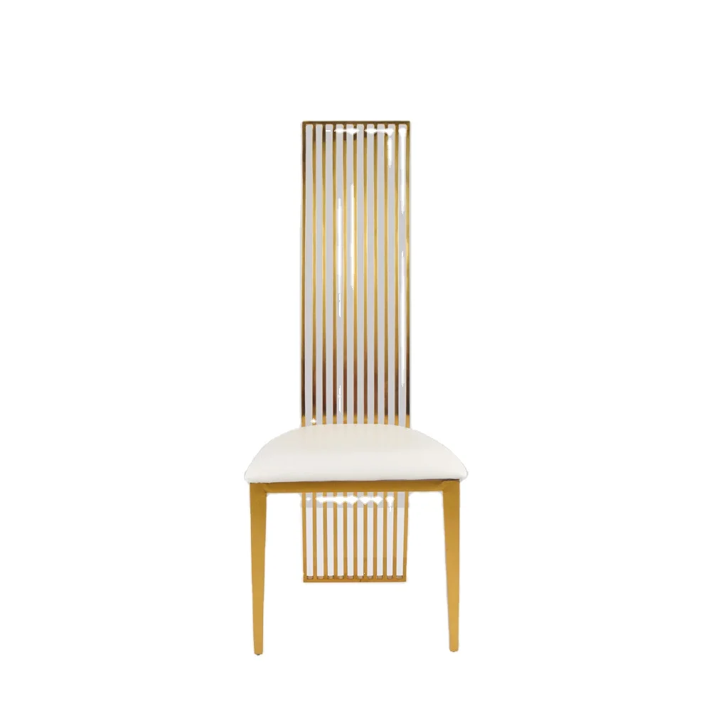 Support Custom OEM Modern Stackable Event Party Stainless Steel Gold Wedding Chair