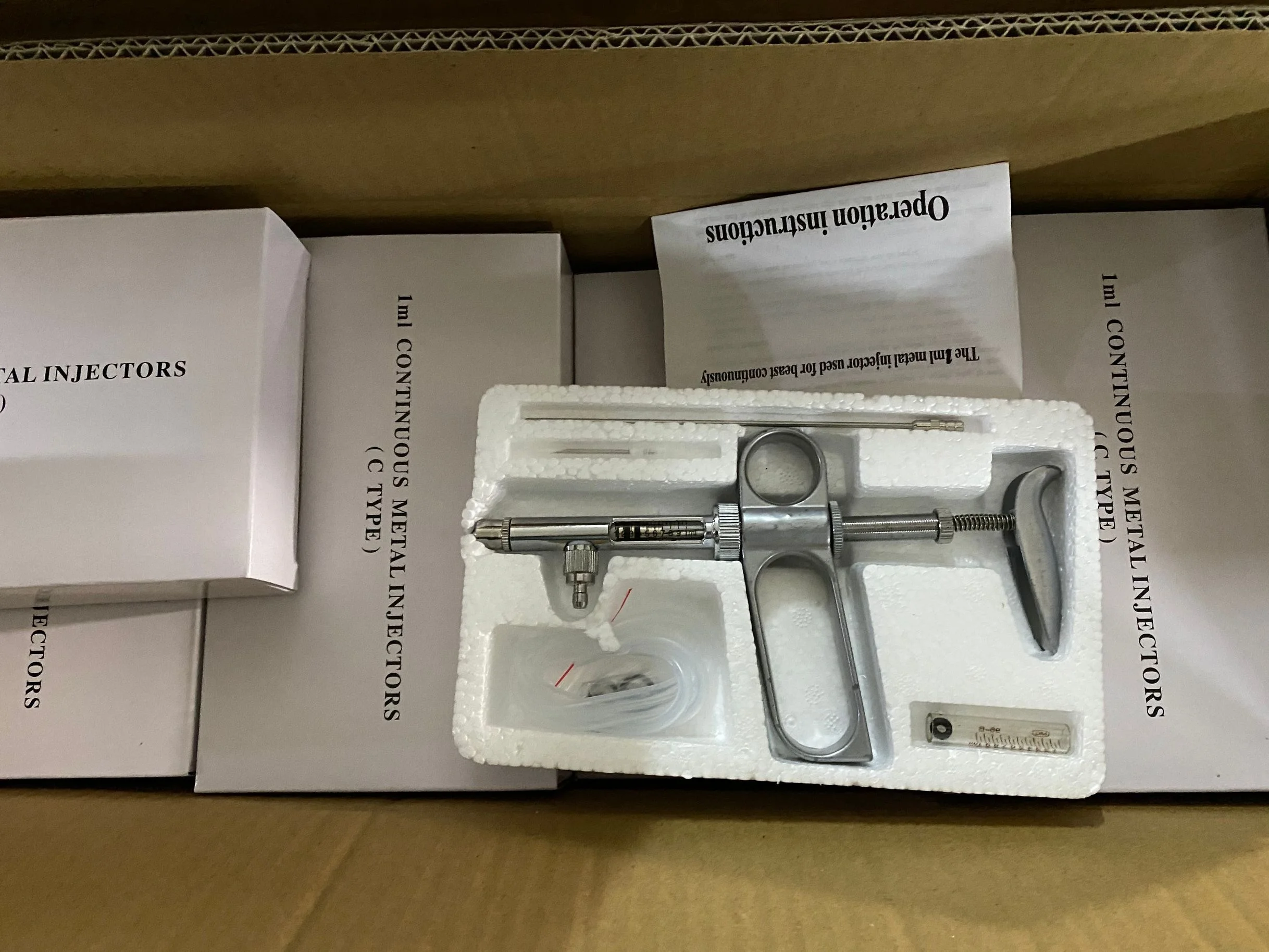 NL104 1ml veterinary syringe high quality brass material automatic continuous injector 1ml-C Continuous injector