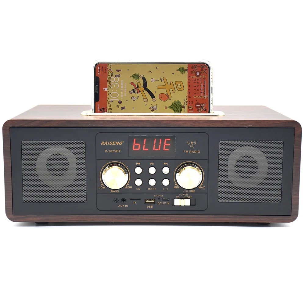 R-2025BT FM-радио, винтажный ретро-дизайн, отличный звук, горячая распродажа, Деревянный беспроводной bluetooth-динамик