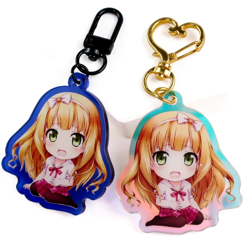 Wholesale Custom Star Shaped Acrylic Keychain Cute Keyrings