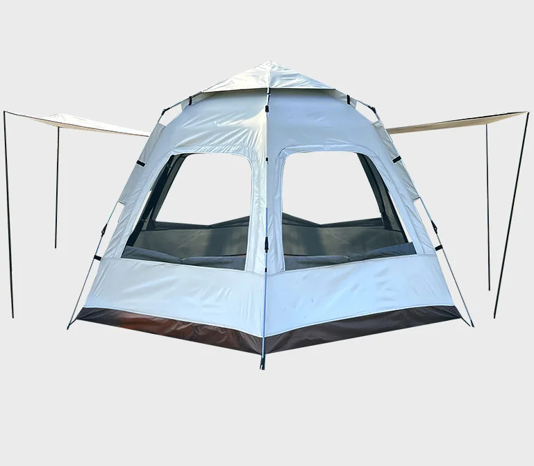 Outdoor Portable Tent Hexagonal Camping Large Capacity 5-8 Person Camping Outing Fully Automatic Tent Fishing Tent