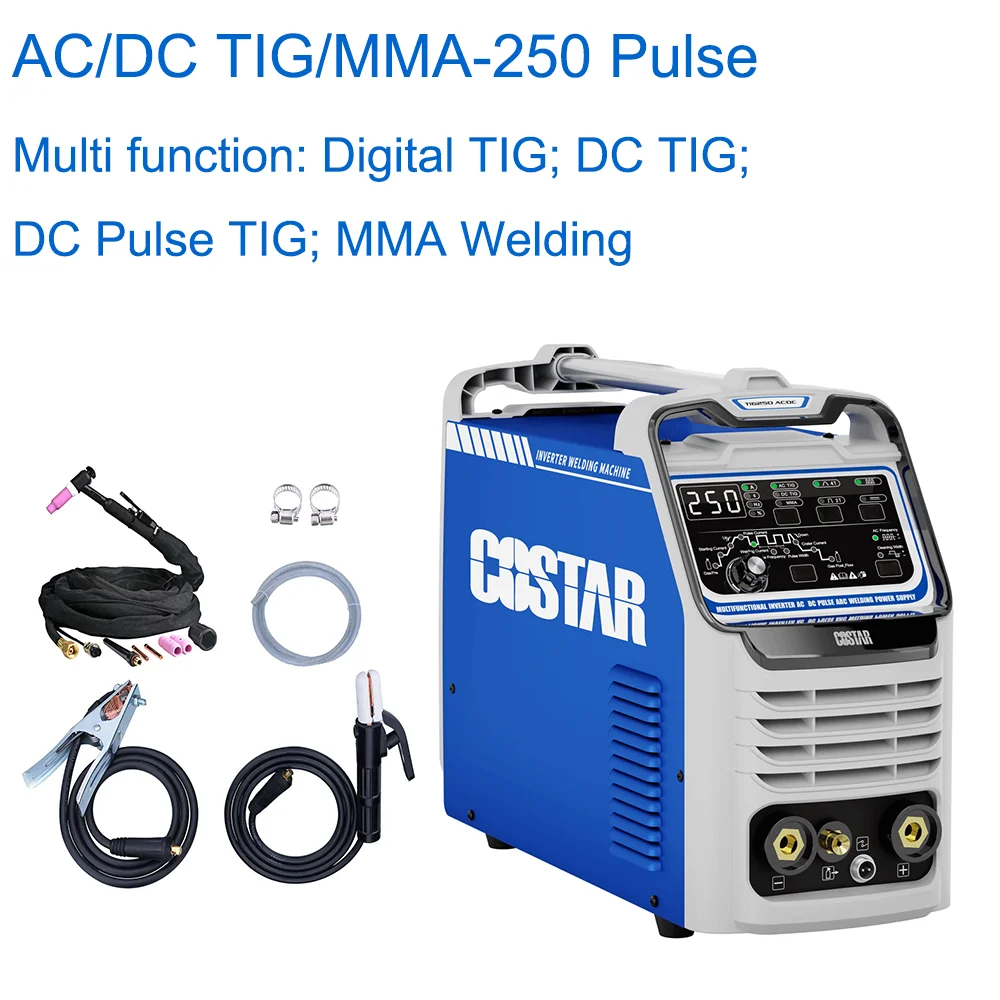 AC/DC TIG 250P 200P High Frequency inverter IGBT  AC DC Argon arc mma TIG Multifunction aluminum welding machine