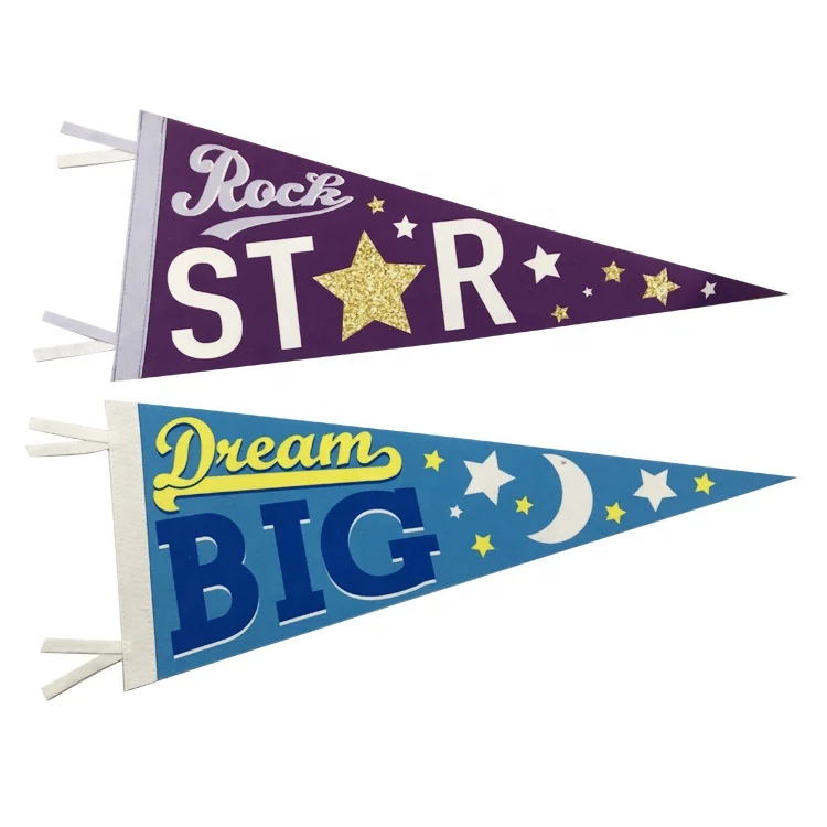Top Sale high quality mall event custom sublimation felt pennant flag