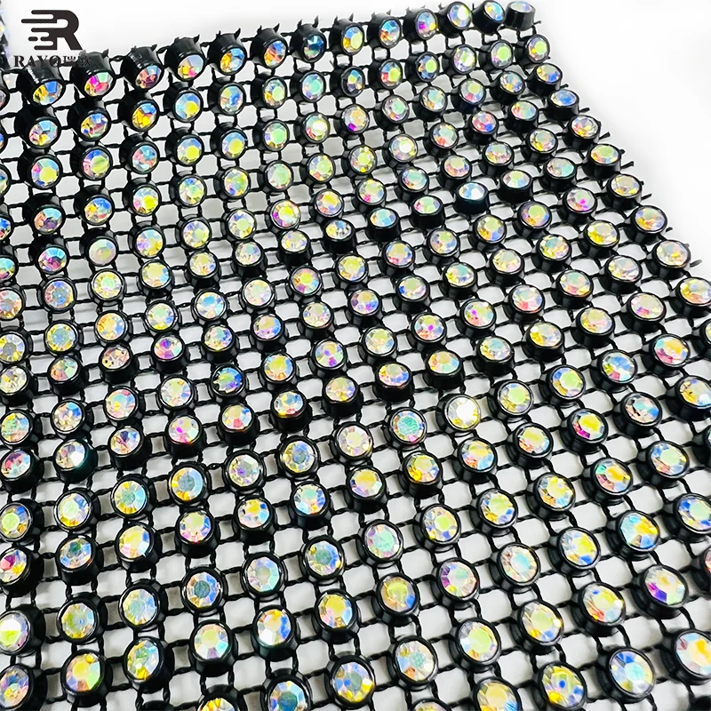 4mm 5mm Non-Elastic Mesh Rhinestone Trimming Shiny Sew-On Garment Accessories for Wedding Dresses Decorations