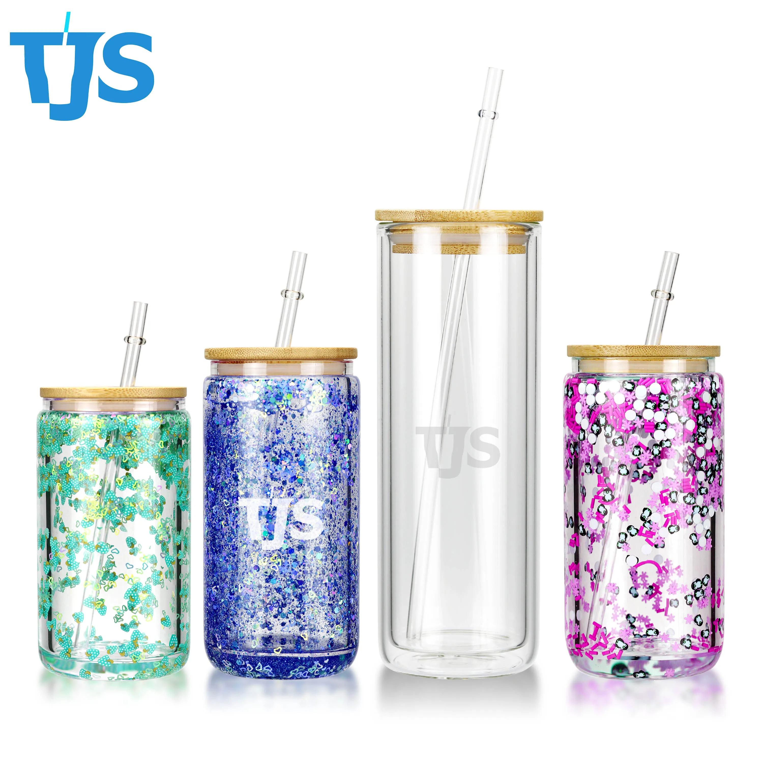 16oz sublimation snow globe tumbler glass can 20oz double wall pre drilled snow globe beer glasses